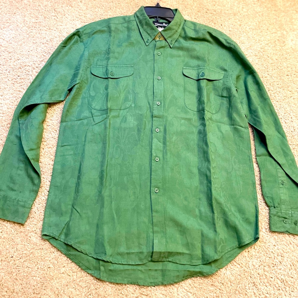 Green button down